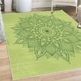 thumbnail image 1 of Mandala Decorative Rug, Lotus Inspired Flower Lace Circle Ornate Retro Pattern Eastern Universe Theme, Quality Carpet for Bedroom Dorm and Living Room, 6 Sizes, Pistachio Green, by Ambesonne, 1 of 4