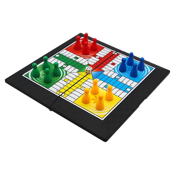 BESTSKY Ludo Board Game Flying Chess Strategy Game for 4 6 Players Folding Family Party Game for Teens Adults 20cmx20cm (7.9"x7.9")