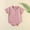 Pink, variant on Fesfesfes Toddler Kids Summer Short Sleeve Collar Romper, Cute Solid Color Soft Breathable Buttoned Down Bodysuit Onesie Outfit for Daily Play Wear 3-24 Months Old.