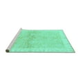 thumbnail image 2 of Ahgly Company Machine Washable Indoor Rectangle Oriental Turquoise Blue Traditional Area Rugs, 7' x 9', 2 of 4