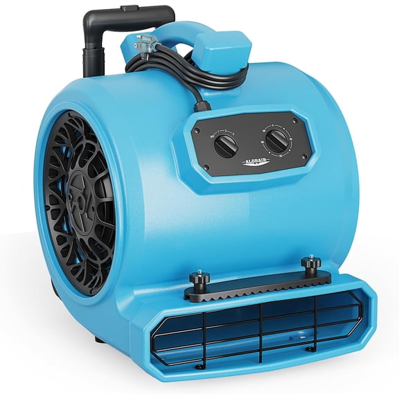 ALORAIR 4000 CFM Air Mover Blower Fan for Industrial, Floor Drying Fan, Carpet Dryer - Timer, Handle Wheelkit, Carpet Buckles, Stackable, for Water Damage Restoration and Plumbing - GE4000HTC