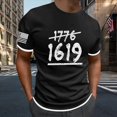thumbnail image 2 of TSADFHJI Men's Independence Day Flag Print Two Stitched Spring/Summer Leisure Sports Comfortable Breathable Sweat Absorbing Crew Neck Short Sleeved T Shirt Xxl Black, 2 of 4