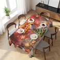 thumbnail image 3 of Red Green Christmas Table Cloth Waterproof Tablecloths, Winter Snowflakes Xmas Trees Village Tablecloth Dining Table Cover for Kitchen Party Tabletop Outdoor, Rectangle Tablecloth 54x108 Inch, 3 of 9