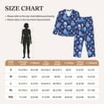 thumbnail image 4 of Honeii Skull blue crystal flower print Women's Pajama Sets Long Sleeve Button Down Sleepwear Nightwear Soft Pjs Lounge Sets-X-Large, 4 of 7
