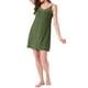 thumbnail image 2 of Noche de inspiración para mujeres, camisón sin mangas, vestido sexy de malla con escote en V, lencería sin espalda, camisa de noche 2XL verde ejército, 2 of 6