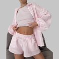 thumbnail image 5 of MAIHAN Linen Set Women Long Sleeve Shirt and Ruffle Shorts Women 2 Piece Outfits Sets Casual Summer Travel Outfits for Women Two Piece Outfit, 5 of 8