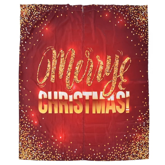 Cortina navideña Fibra de poliéster Impresión digital 3D Feliz Navidad Cortina personalizada para porche al aire libre Balcón 170x200cm Navidad 5