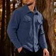 thumbnail image 3 of Mwjwdo Mens Sherpa Fleece Lined Shirt Jackets for Winter Warm Thick Button Up Collared Flannel Jacket with Multi Pockets Navy XXL, 3 of 6