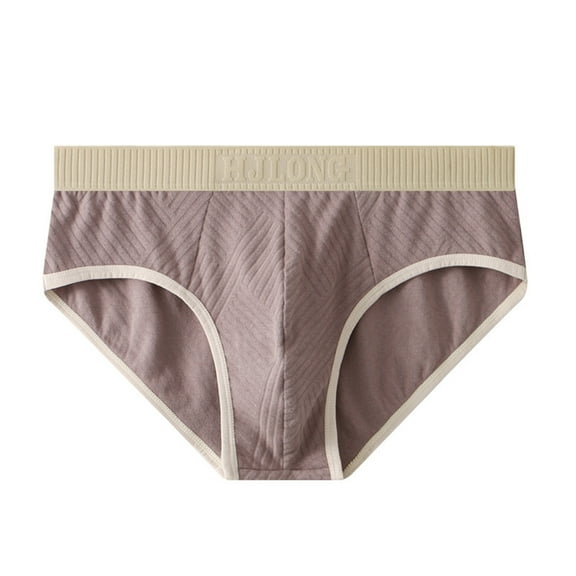 Men's Underwear Men's Solid Color Cotton New Underwear Mid Waist U Size Men's Triangle Underwear Men Underwear Brief(Color:Coffee,Size:XL)