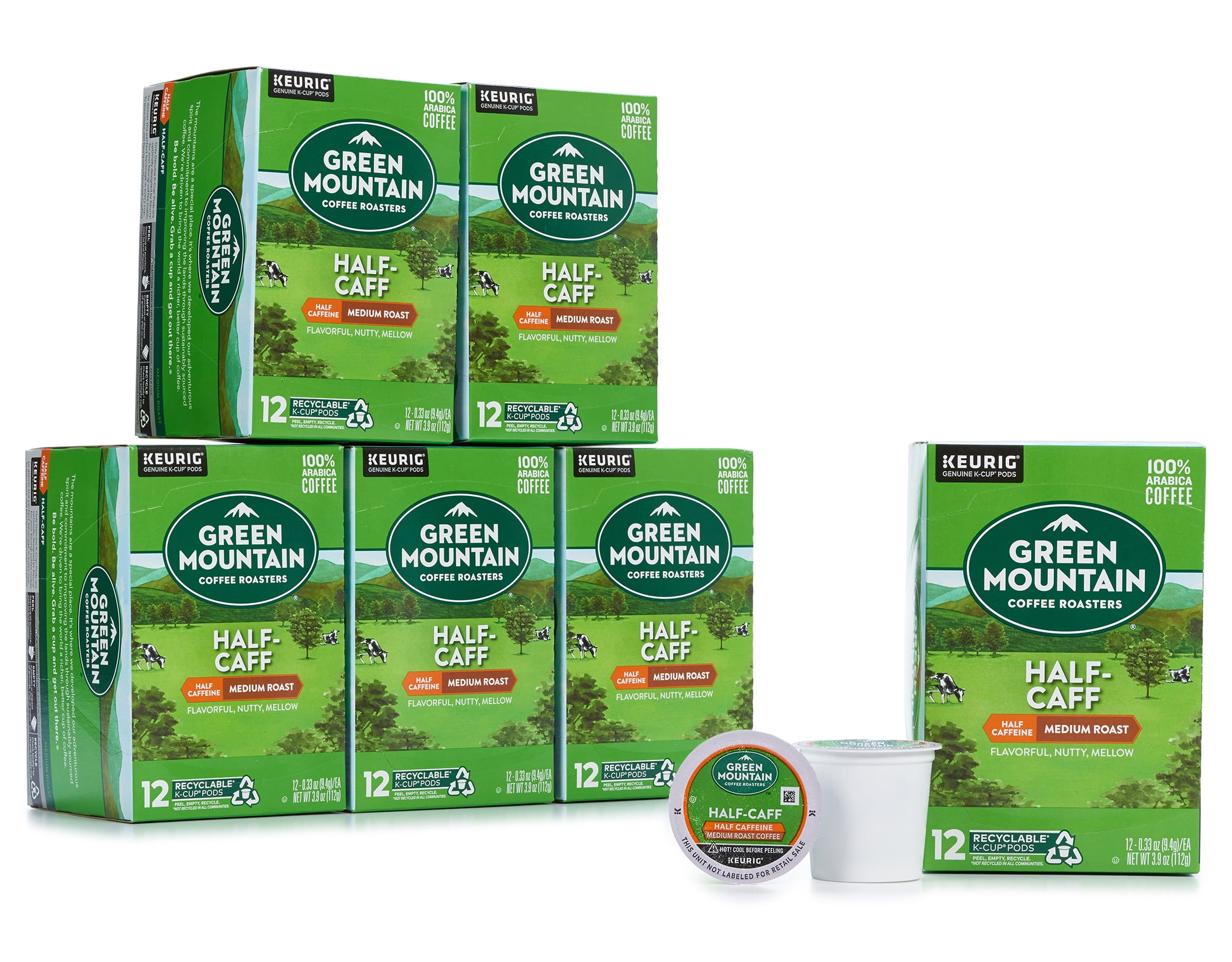 Green Mountain Coffee Roasters Half-Caff K-Cup Pods 72 Ct. - Medium Roast Coffee