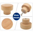 thumbnail image 5 of Pomos de madera para armarios Bmgop, 10 unidades, 3,5 cm de diámetro, superficie plana, 5 of 5