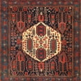 thumbnail image 1 of Ahgly Company Machine Washable Indoor Square Traditional Brown Area Rugs, 4' Square, 1 of 7