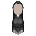 thumbnail image 4 of iefiel Robe de Danse Latine à Franges pour Femmes Cha Cha Tango Salsa Samba Rumba Robe de Danse Noire TP, 4 of 4