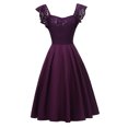 thumbnail image 1 of FcBaudy Robe Sans Manches à Col Rond, Robes d'Été pour Femmes, Robes pour Femmes Mode Féminine Taille Haute Col Manches Robe Ajustée en Dentelle Robe Femme, 1 of 1