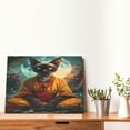 thumbnail image 4 of Naloa Moonlit Hairless Cat Monk Print Canvas Picture,Wall Pictures, Modern Decorative Poster,Art Prints for Bedroom, Toilet, 40 x 30 cm, Built-in Wooden Frame, 4 of 6