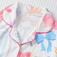 thumbnail image 3 of Bow Pajamas for Women Long Sleeve Button Down Valentine Bow Print 2 Piece Sleepwear Soft White S, 3 of 9