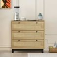 thumbnail image 6 of Glavbiku Storage Cabinet with Rope Woven Drawer,Accent Cabinet,3Drawer Dresser for Living Room,Oak, 6 of 13