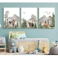 thumbnail image 4 of FCCUYE Woodland Nursery Wall Art Wild Animals Forest Wall Decor Prints Adventure Theme Canvas Posters Deer Bear Fox Watercolor Pictures Paintings for Boys Room Girls Room 3Pcs 16x24in d, 4 of 7