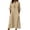Khaki, variant on Vivianyo HD Women's Split Notch Neck Midi Dress, Summer Casual Loose Shift Dress for Women, With Ruffle Half Sleeve and Side Pockets, Women's M, Sizes S-2XL