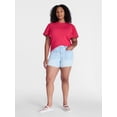 thumbnail image 2 of Time and Tru Women's High Rise Patch Pocket Denim Short, 4" Inseam, Sizes 0-20, 2 of 6