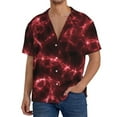 thumbnail image 3 of Sigee Red Line Print Men's Shirts Casual Button Down Short Sleeve Summer Beach Shirt Hawaiian Vacation Shirts Tee Shirt-Large, 3 of 7