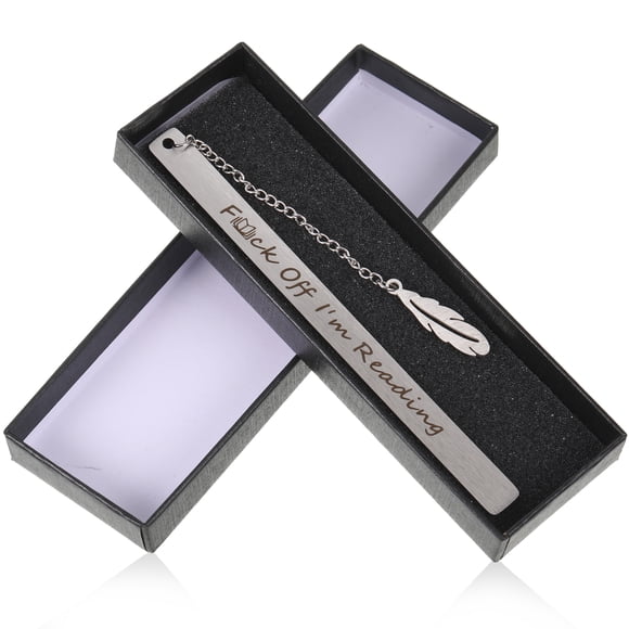 Cateissary Marcador divertido de acero inoxidable para lectores, regalo, marcador divertido fácil de usar para amantes de los libros, duradero cartulina