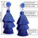 thumbnail image 3 of Pendientes de borlas en capas de colores, pendientes colgantes con borlas en capas bohemias, pendientes druzy para mujeres, adolescentes, niñas, regalo de cumpleaños, Navidad y San Valentín ---, 3 of 4