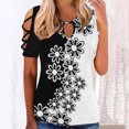 thumbnail image 2 of Gibobby Camisa&nbsp;Moda Mujer Mujeres Hollow Out Short Sleeve Tops Crewneck Cold Hombro Tshirts Casual Sexy Summer camisas sueltas cómodas Tees（Negro， L), 2 of 5