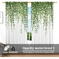 thumbnail image 3 of dinii 42 x 84 Inch Green Botanical Kitchen Window Curtains Spring Vine Leaves Cafe Short Curtains Farmhouse Small Window Treatment Bathroom Basement RV Camper Tiers Drapes with Rod Pocket 2 Panels, 3 of 6