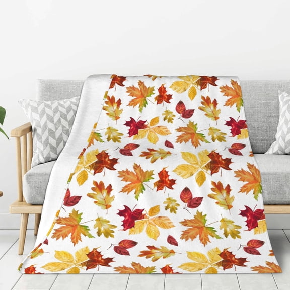 Hirioo Autumn Leaves 1 for Flannel Blanket, Cozy and Warm Throw for Bed or Couch ,Perfect for All Seasons-40"x30"