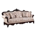 thumbnail image 2 of Vera 90 Inch Sofa, Button Tufted, Rolled Arms, Cherry Brown Solid Wood, 2 of 9