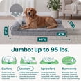 thumbnail image 3 of FurHaven Pet Products Plush Faux Fur & Almond Print Orthopedic Deluxe L-Chaise Sofa Pet Bed for Dogs & Cats - Gray Almonds, Jumbo, 3 of 9