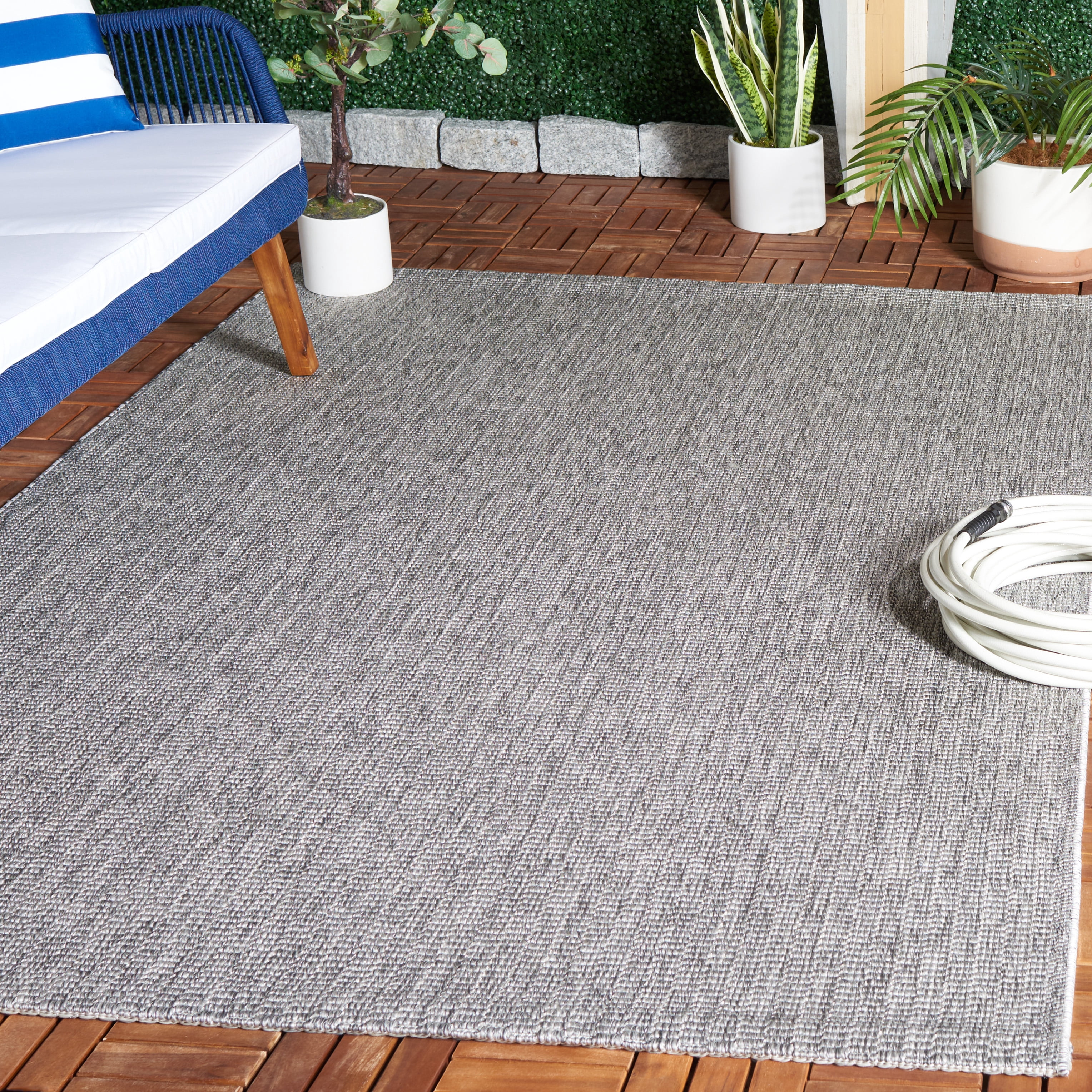 Safavieh Sisal All-Weather Dania Solid Indoor/Outdoor Area Rug, Dark Gray, 3' x 5'