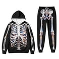 thumbnail image 5 of CONFREE Halloween Mens Tracksuit 2 Peice Lined Sweat Suit for Men Hallowmas Skeleton Graphic Hoodies Joggers Outfits Cozy Fall Winter Sweatsuits Set, 5 of 7