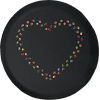 Rainbow Heart Made of Paws Animal Lover Adventure Fun Offroad Spare Tire Cover fits Jeep RV & More 28 Inch