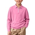 thumbnail image 6 of Falkdiz Long Sleeve Shirts for Girls Comfy 1/4 Zipper Pullover Back to School Winter Solid Color Casual Girls Tops Stylish , Pink , Size: 7-8Years, 6 of 9