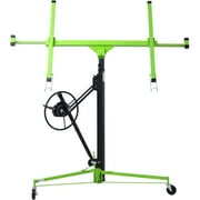 Yone jx je Drywall Lift Panel, 11 Ft (Max Height) Sheetrock Jack Lifter for Ceiling, Enhance Base and Firm Bound Wire, Lockable Rolling Caster Wheels, Construction Tools, Green+Black