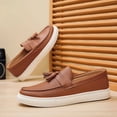 thumbnail image 4 of Men's New Low-Top Flat Sole Simple Fashionable British Style Business Shoes, Trendy Men's Shoes Breathable Slip-On Casual Versatile Loafers,, 4 of 9