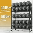 thumbnail image 4 of Ktaxon 5 Tier Wire Shelving with Wheels, 55"W x 23.6"D x 75.6"H Multifunctional Storage Rack Metal Garage Shelves Organizer, Capacity for 3200lbs, Black, 4 of 12