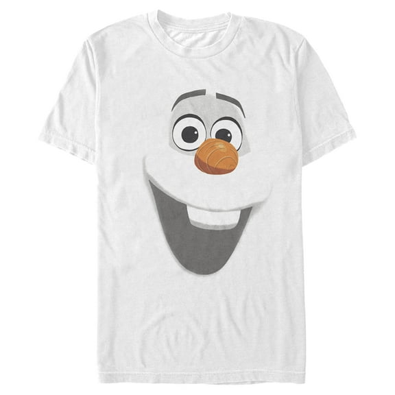 Men's Frozen Olaf Face Graphic Tee White Large Tall