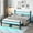 black, variant on Bed Frame with Headboard and Footboard, Metal Bed Frame with Charging Station and LED Lights, Under Bed Storage, No Box Spring Needed,Noise Free, Black (White, King (U.S. Standard))