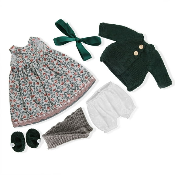 BlissfulPixie Handmade Waldorf Doll Clothes 12 inch clothing Set with Pretty Box Girl Christmas Birthday Gift-Diana's Clothes Accessories