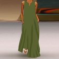 thumbnail image 1 of Robes pour Femmes 2023 Mode Féminine Été Sans Manches Solide Col en V Poche Longue Robe Sans Manches Col en V Robe Cocktail Robes pour Invité de Mariage en Liquidation, 1 of 5