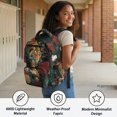 thumbnail image 4 of FUIALDOLG Oriental Tiger & Floral Print Casual School Backpack with Multi-Pocket Lightweight Casual Daypack, Padded Straps 17 Inch Bookbag for Travel Elementary School, 4 of 9