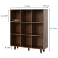 thumbnail image 3 of QinaQin Librero mid century de 9 niveles, organizador de cubos en madera color café rústico con patas antivuelco, ideal para sala, recámara u oficina, 3 of 8