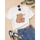 thumbnail image 1 of Camiseta con estampado de conejillo de indias para niña, cuello redondo, manga corta, tejido transpirable para verano, 1 of 6