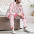 thumbnail image 7 of Salouo Cute Flamingo with Heart Print Button-Front Long Sleeve Pajama Set for Men, Soft 2Pjs Men's Long Sleeve Sleepwear-Medium, 7 of 7
