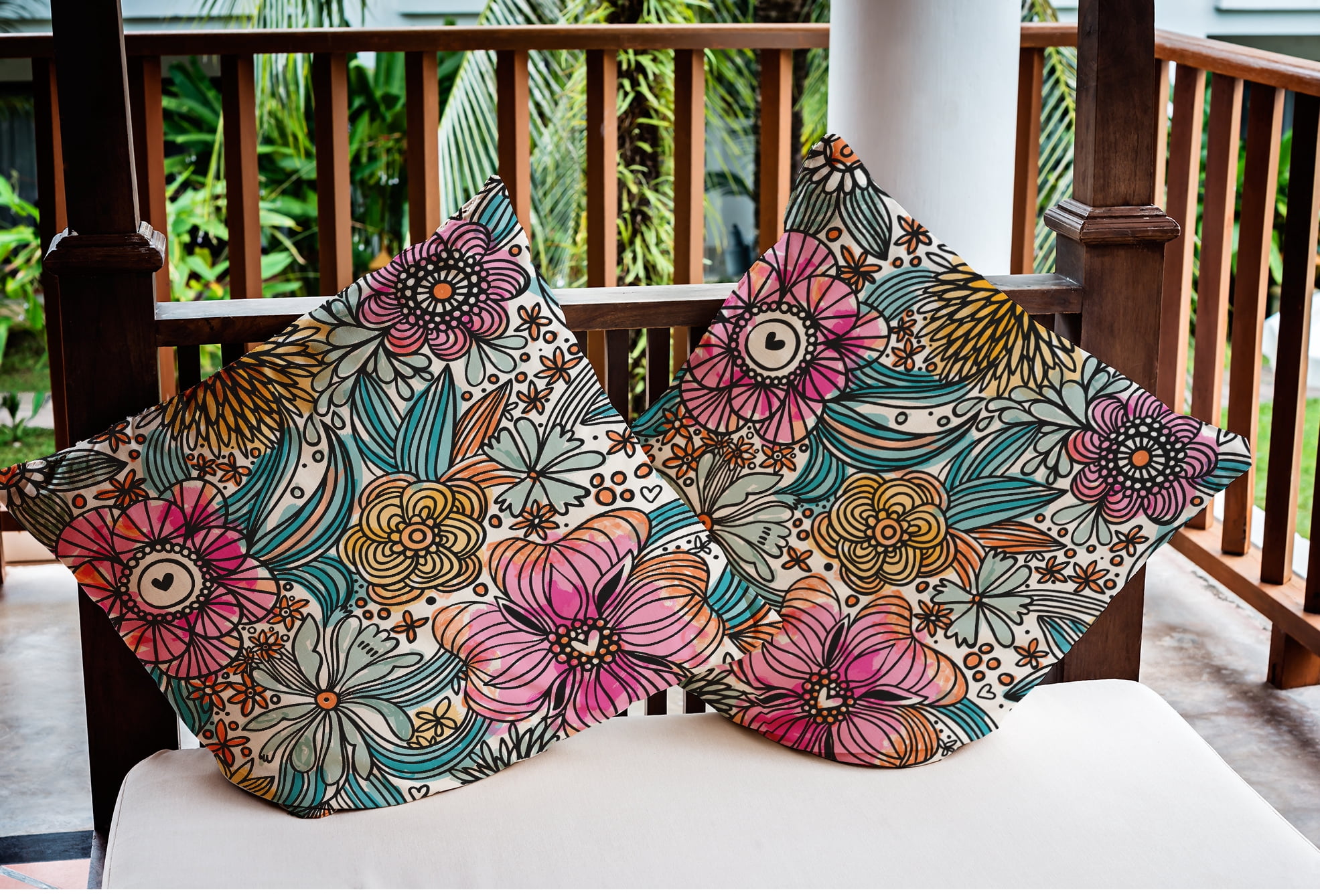 Simply Daisy 20" x 20" Modern, Contemporary Multi-color Polyester Throw Pillow