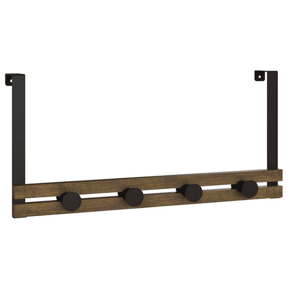 Franklin Brass OTDPEGF-534 Over the Door 4 Peg Hook Rail Pine & Black Finish