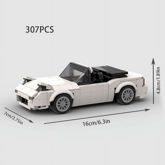 MOC Miata NA Racing Sports Classic Open Car Retro Convertible Vehicle Speed Champion Racer Building Blocks Brick Kids Toys Gifts